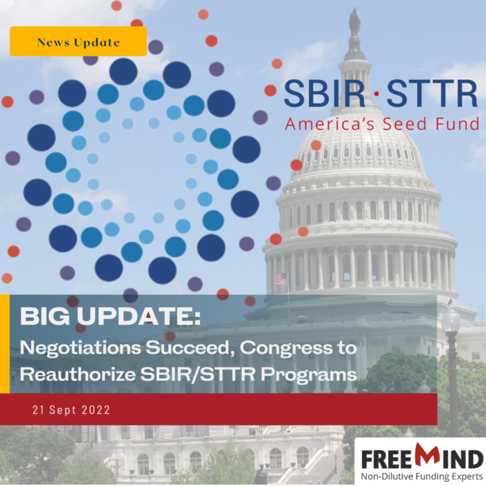 SBIR/STTR programs will expire if Congress doesn't reauthorize by Sept. 30. Senator Paul blocked reauthorization because of security problems. New provisions added to address security concerns. Bill passed Senate, expected to pass House. SBIR/STTR extended 3 more years.